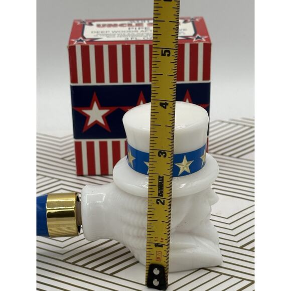 Vtg Avon Uncle Sam Deep Woods After Shave Glass Pipe Decanter New in Box America - Picture 6 of 6